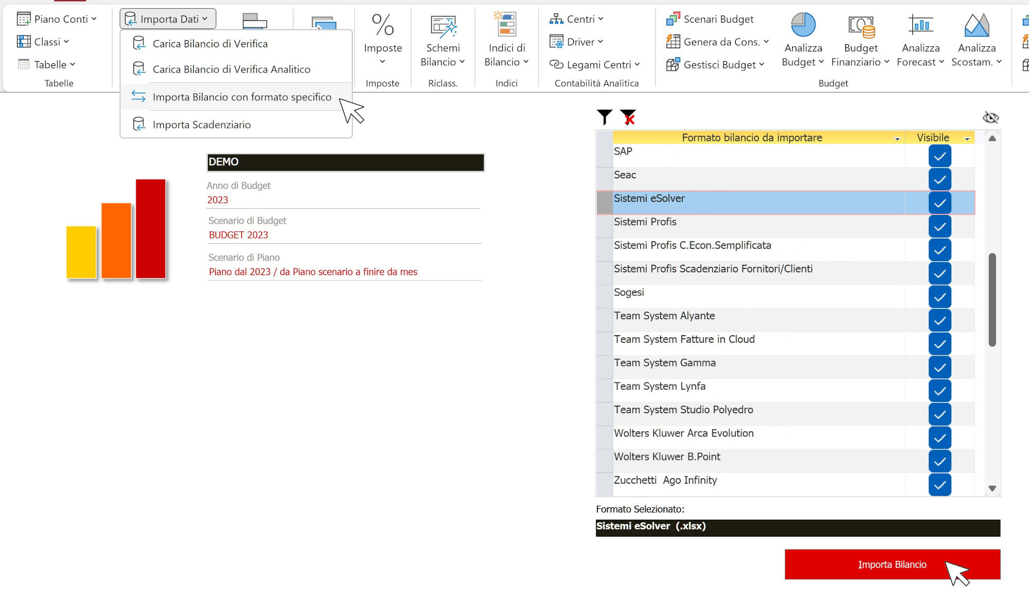 Importazione automatica bilanci