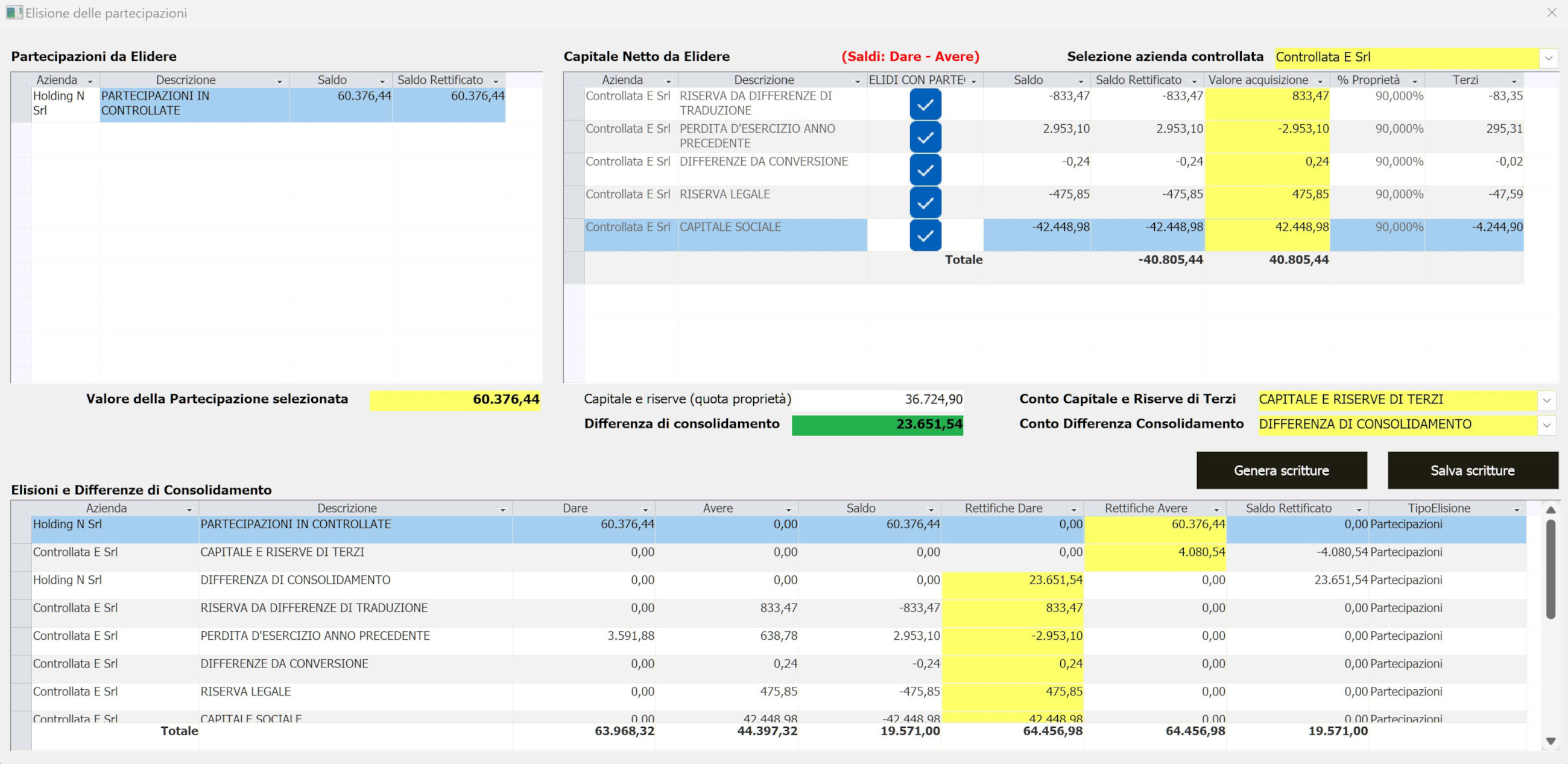 Software gestione consolidato