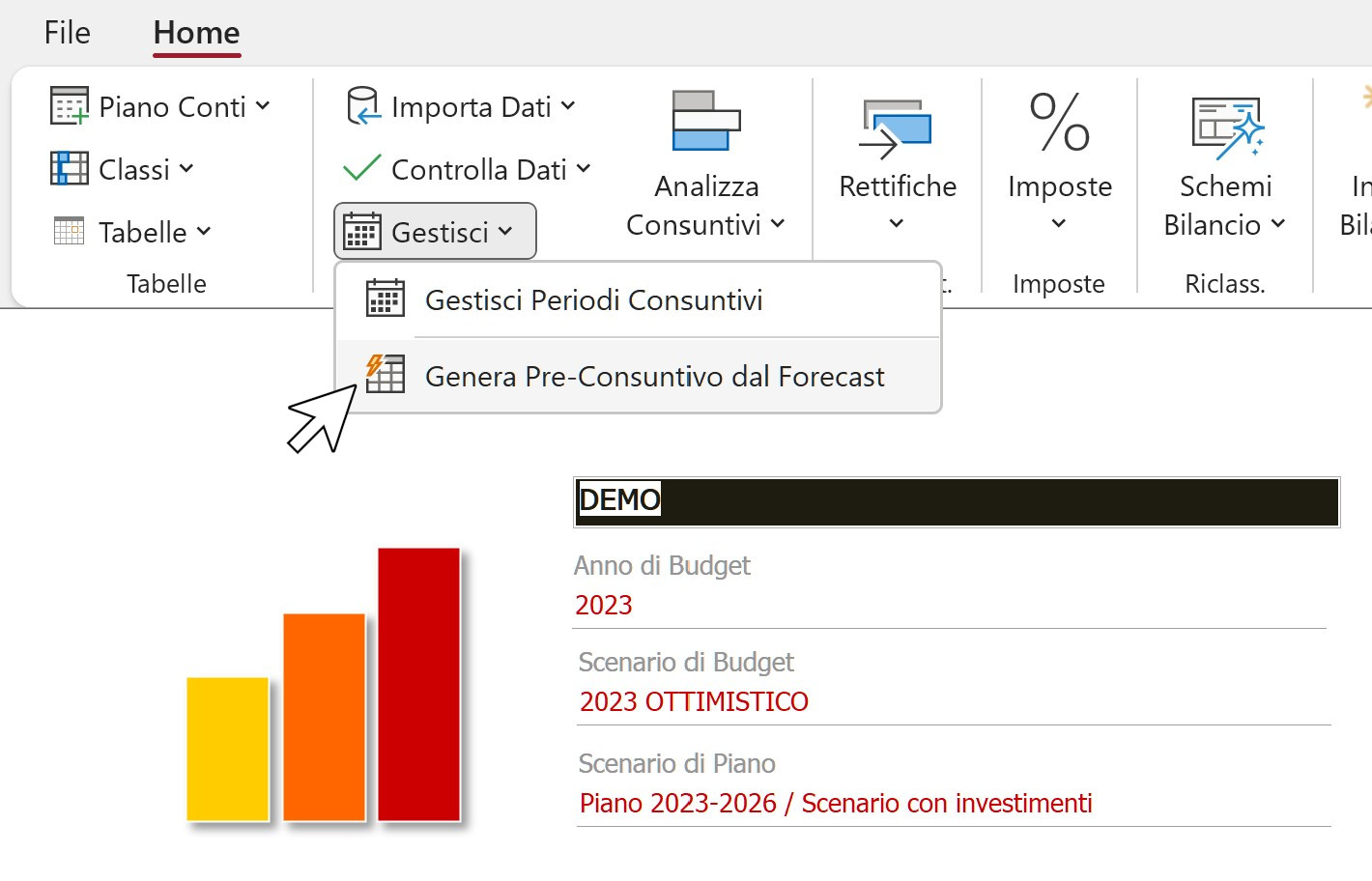 Generazione automatica del pre-consuntivo a fine anno