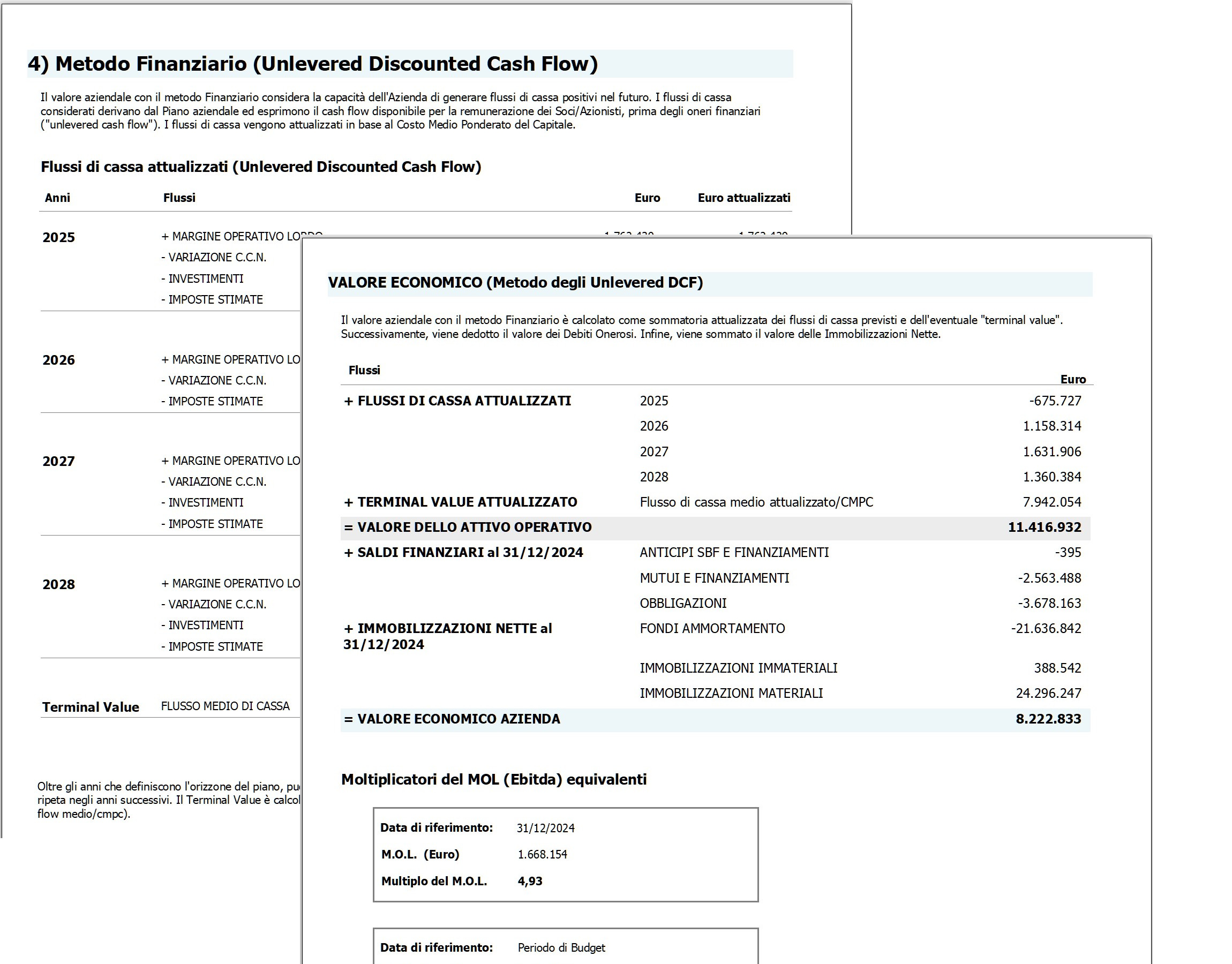 Software valutazione azienda metodo DCF